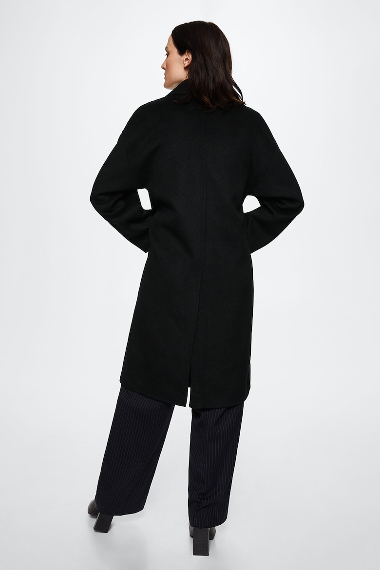 Шерстяное пальто Picarol с заниженными рукавами Mango, черный