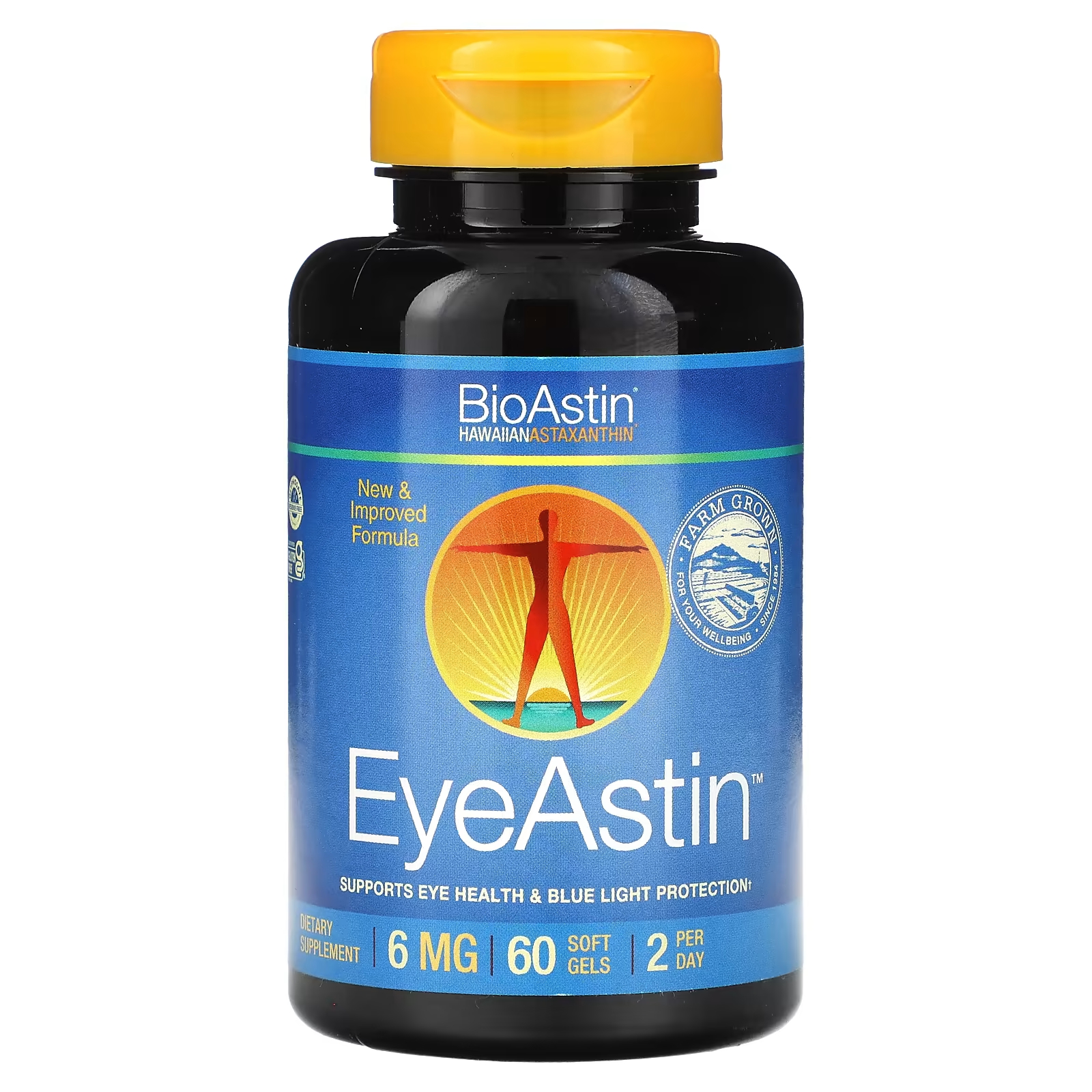 Гавайский астаксантин Nutrex Hawaii BioAstin EyeAstin 6 мг, 60 мягких таблеток bioastin гавайский астаксантин 4 мг 60 желатиновых капсул