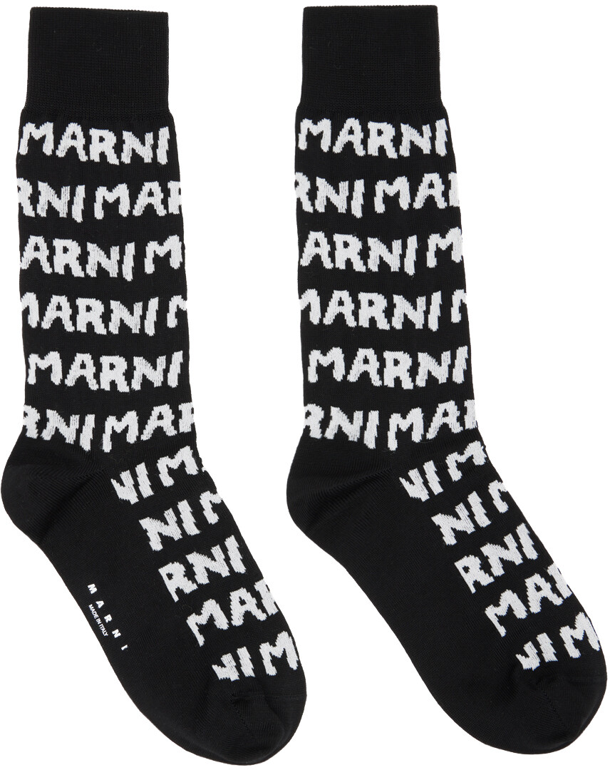 

Черные жаккардовые носки Marni