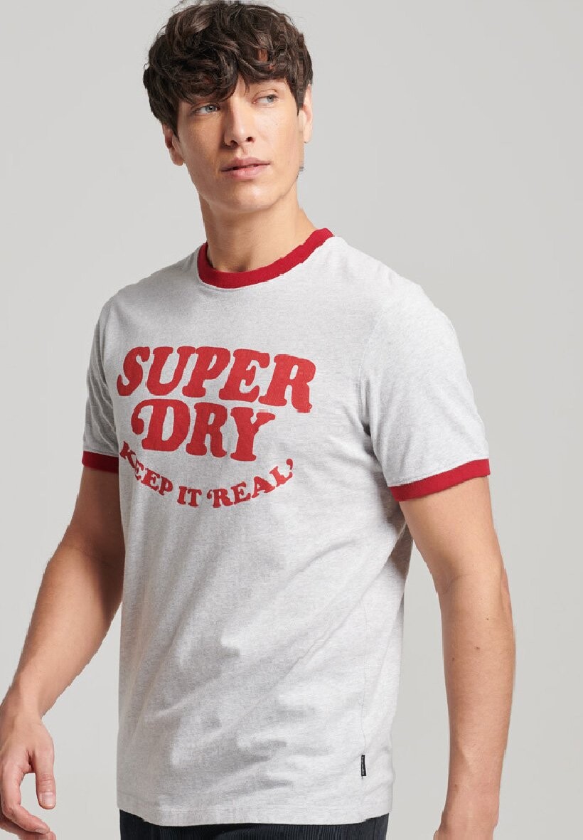

Футболка с принтом Superdry, светло-серый