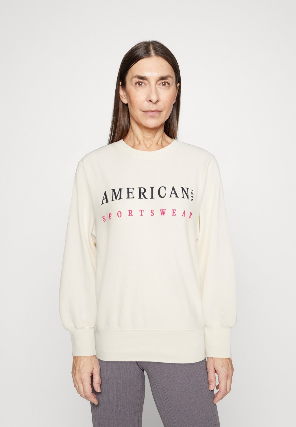 

Толстовка GANT Sportswear Cneck, светло-бежевый, Бежевый;белый