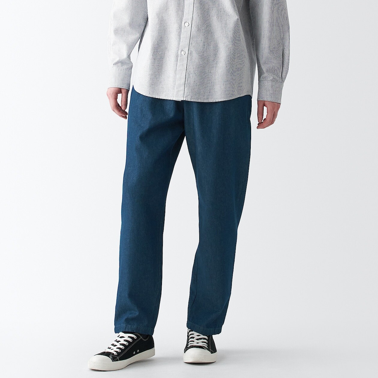 

Джинсовые легкие брюки цвета индиго MUJI, синий