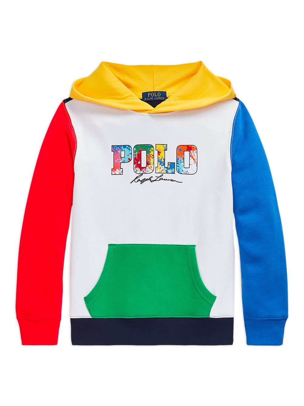 

Толстовка с капюшоном и цветными блоками с логотипом Little Boy's & Boy's Polo Ralph Lauren, белый