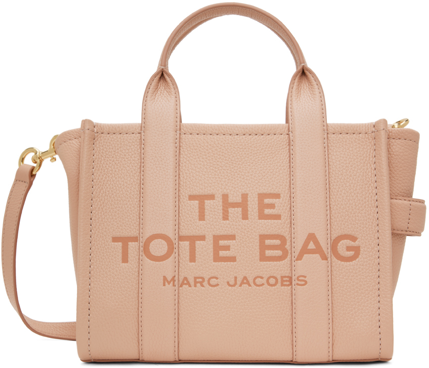 Розовая кожаная маленькая сумка-тоут Marc Jacobs, цвет Rose роскошный ремень с верхним слоем из коровьей кожи съемный ремень женская сумка через плечо с зернистой поверхностью