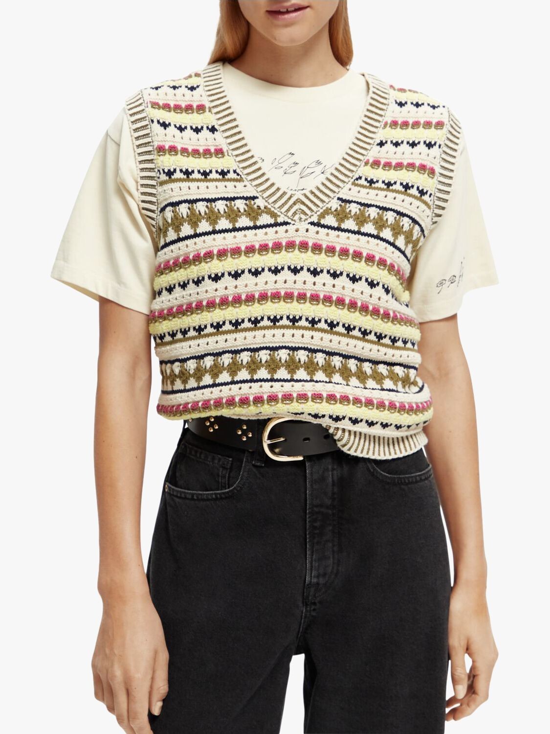 

Комбинированный вязаный жилет Scotch & Soda, разноцветный