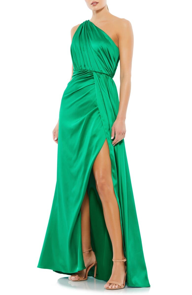 

Атласное платье на одно плечо MAC DUGGAL