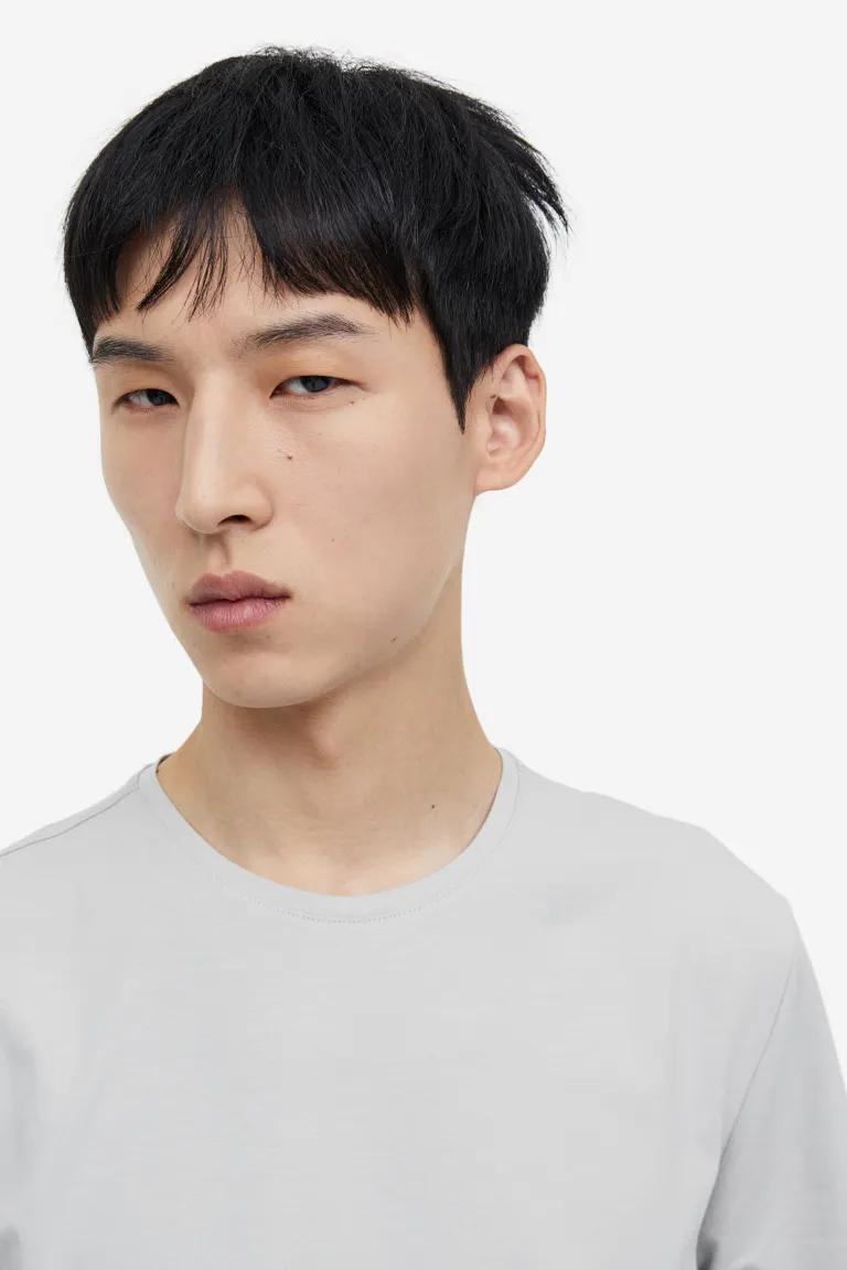 

Облегающая футболка с круглым вырезом H&M, серый