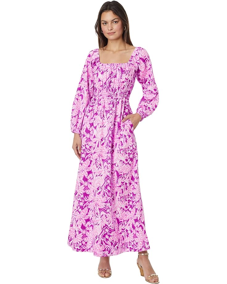 цена Платье Lilly Pulitzer Lakira 3/4 Sleeve Cotton, цвет Mulberry Wild Ride