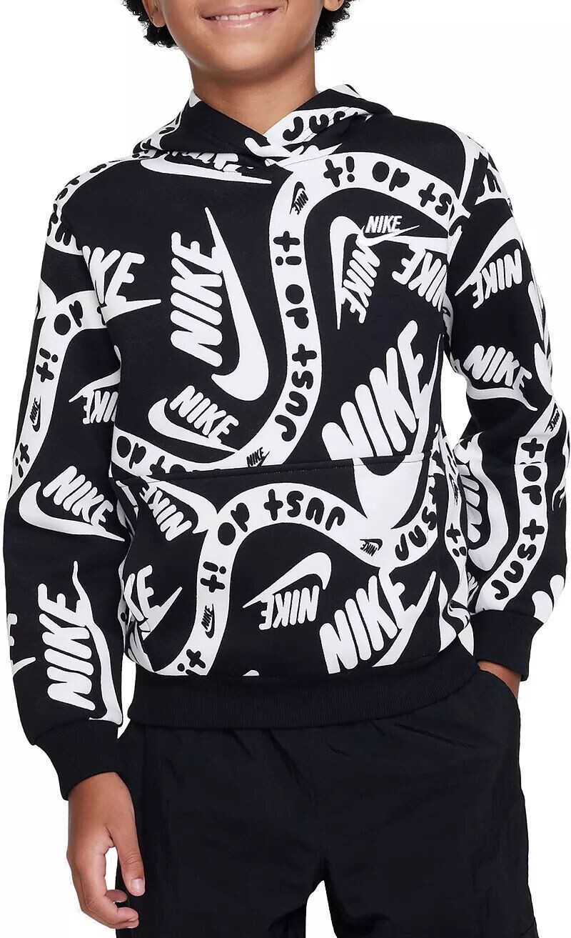 

Худи с флисовым принтом Nike Kids Sportswear Club, мультиколор
