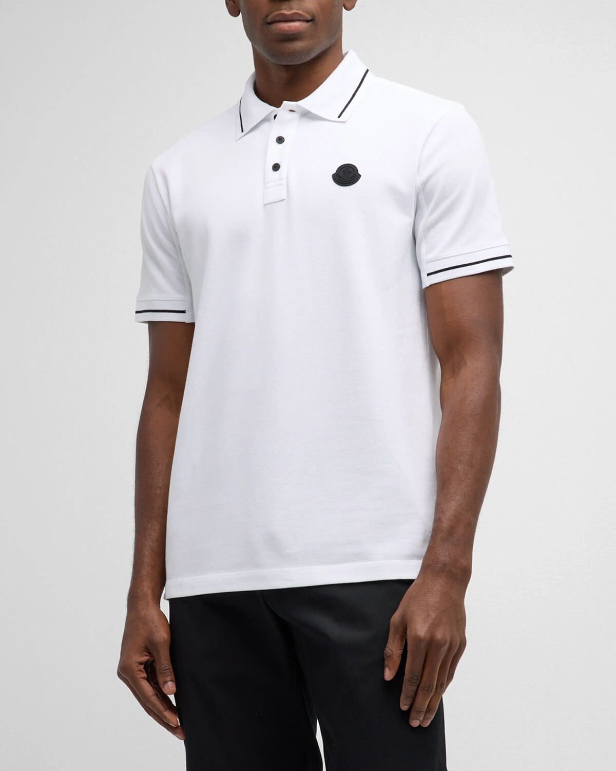 

Мужская рубашка поло с кончиком Moncler, цвет White