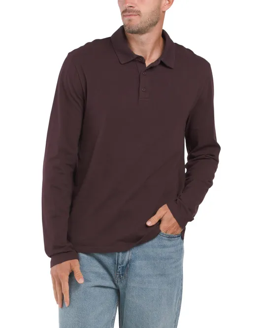 

Поло с длинными рукавами Garment Dye Vince, цвет Pinot