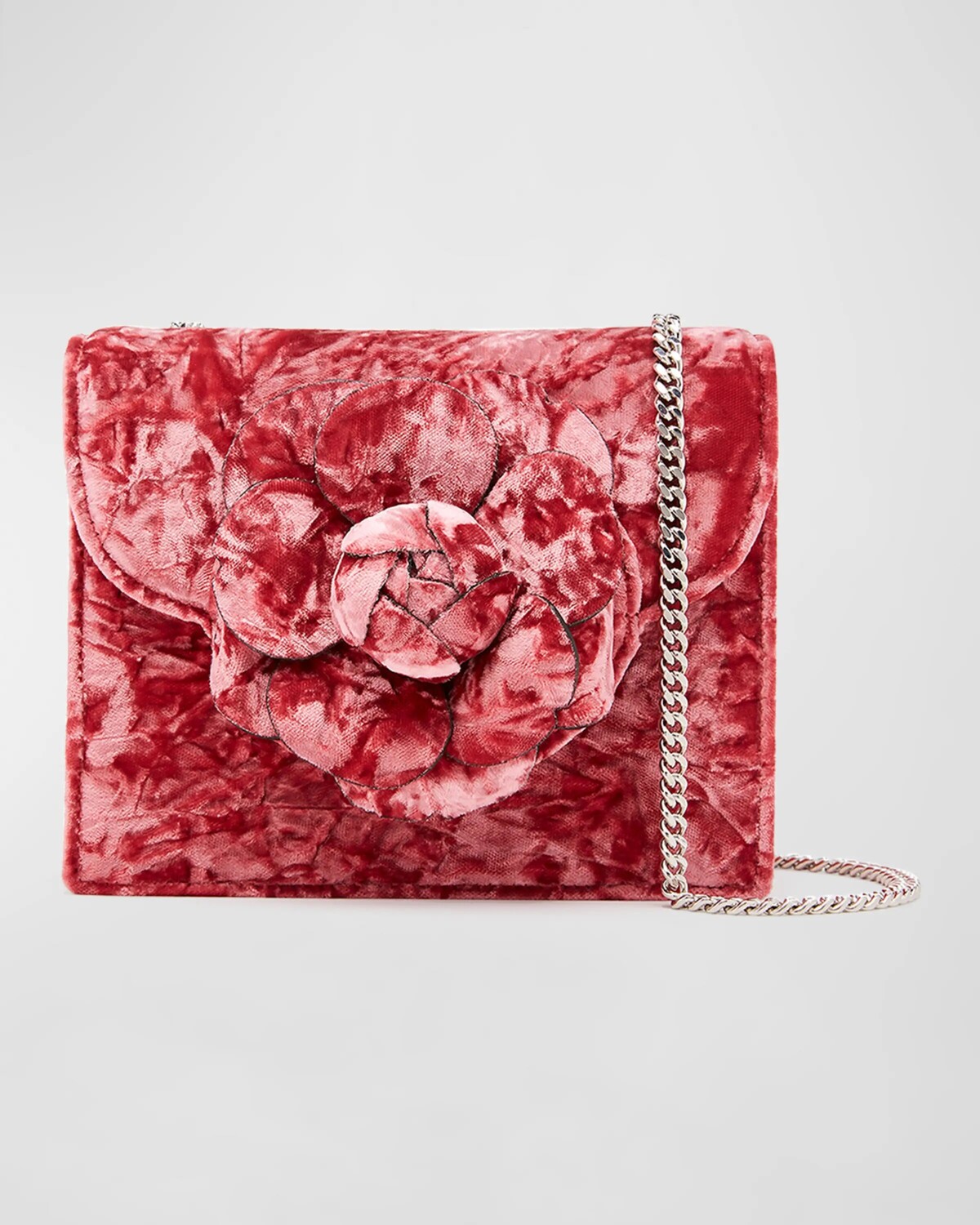 

Сумка через плечо Tro Mini из бархатного бархата Oscar de la Renta, цвет Blush