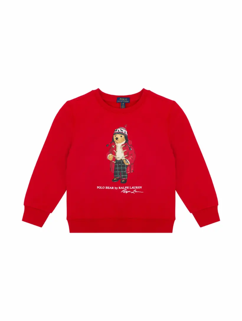 

Хлопковый свитшот Polo Bear Ralph Lauren, красный