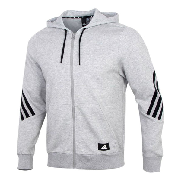 цена Куртка adidas Stripe Knit Training Hooded Jacket Gray, серый