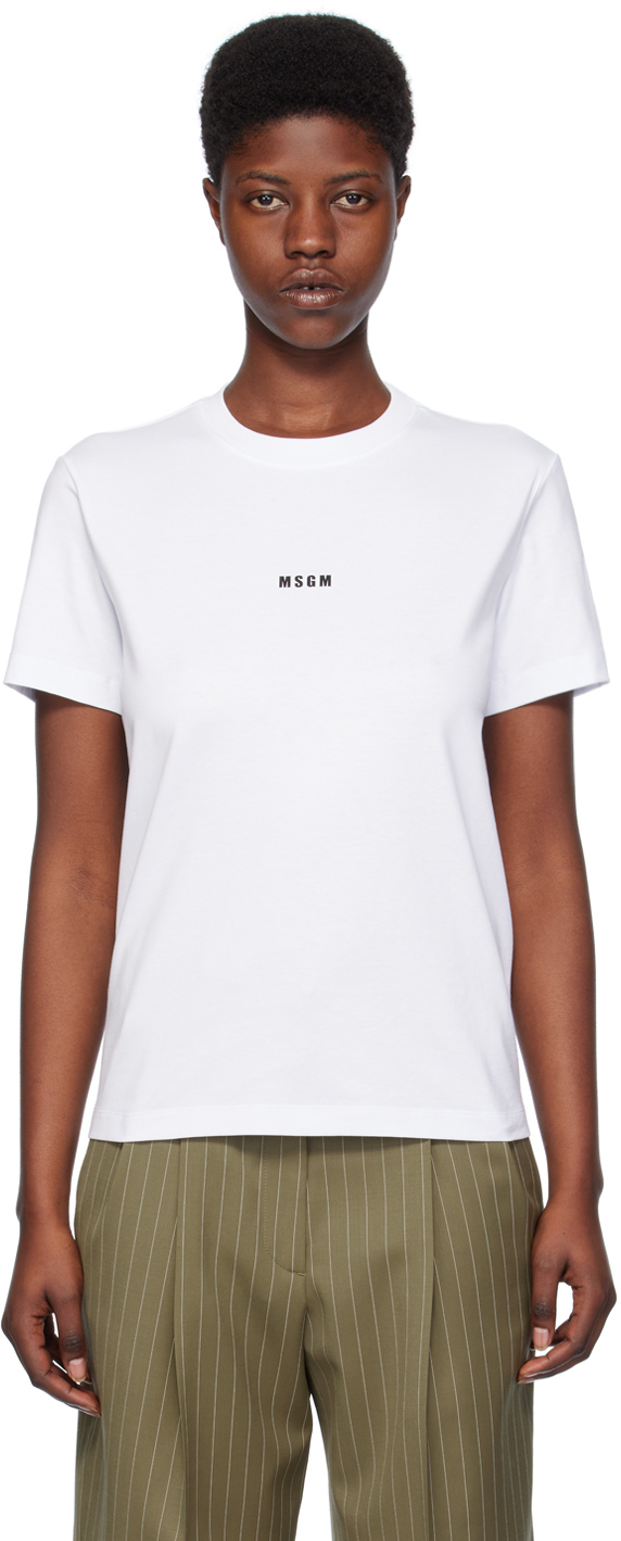 Белая микро-футболка Msgm