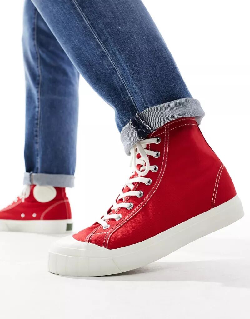 

Красные высокие кроссовки Superga