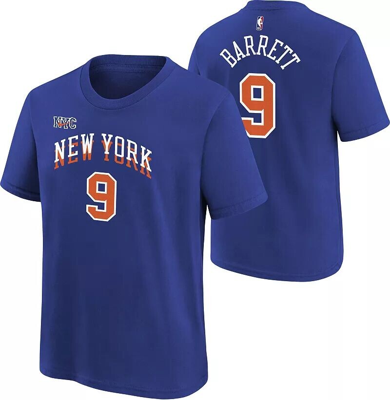 

Синяя футболка Nike Youth 2023-24 City Edition New York Knicks RJ Barrett #9