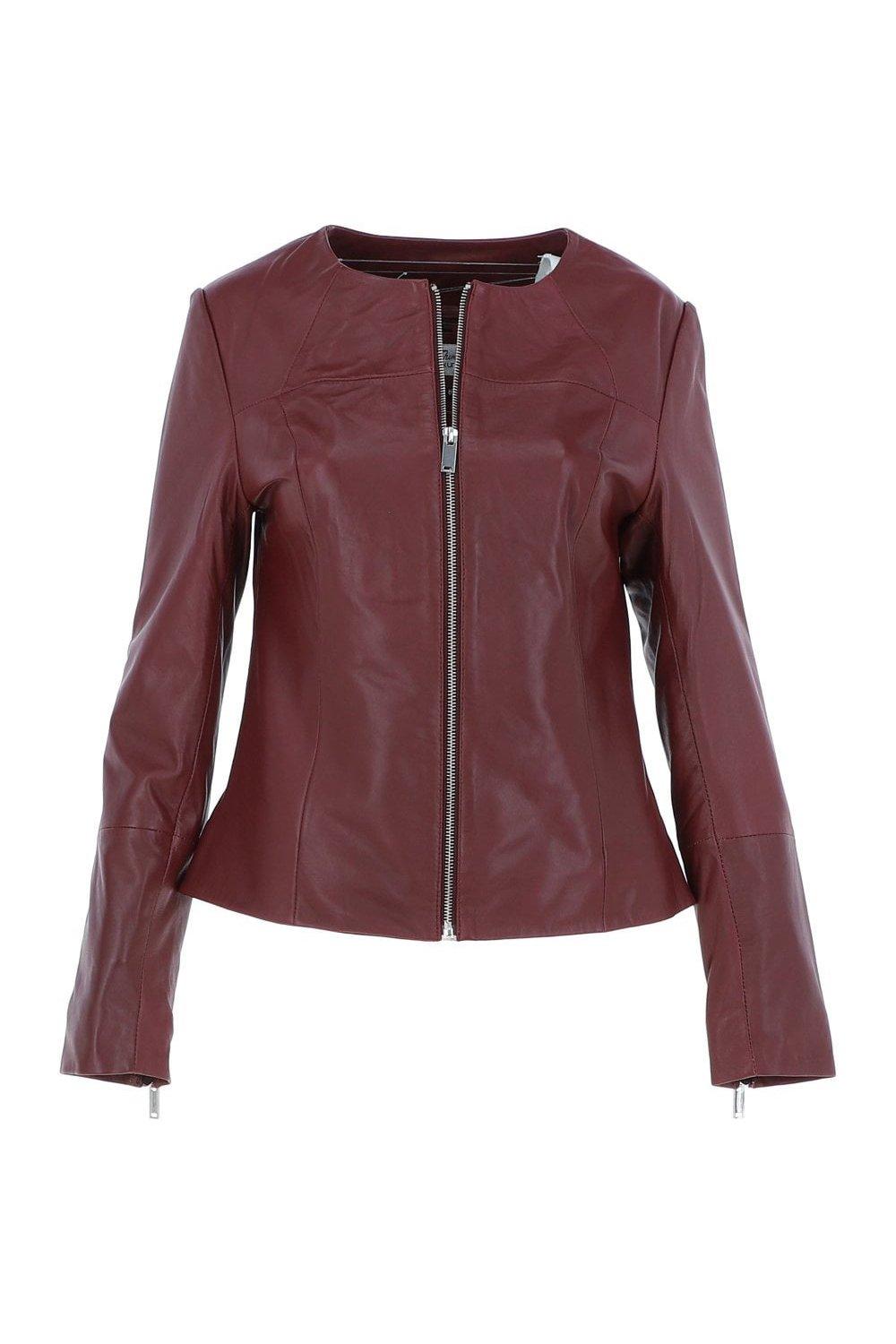 цена Модная куртка без воротника из натуральной кожи 'Francesca' Ashwood Leather, красный