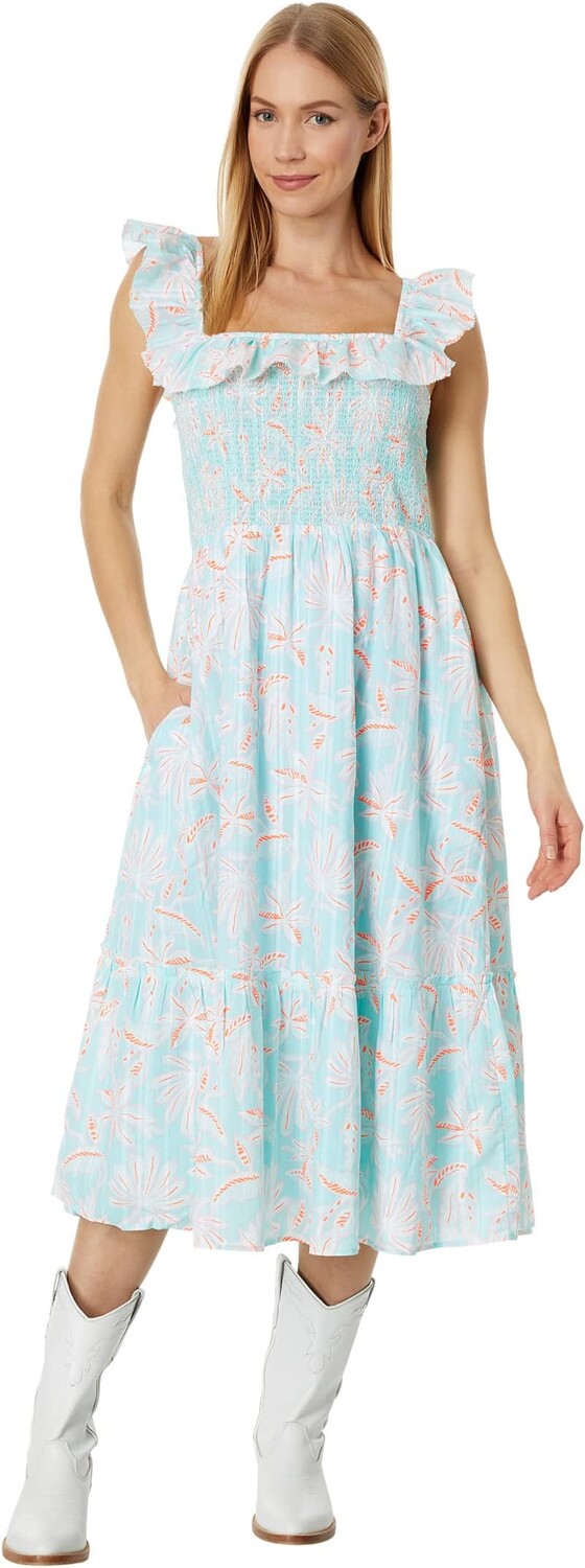 

Платье миди со сборками Cay с цветочным принтом Vineyard Vines, цвет Cay Floral/Island