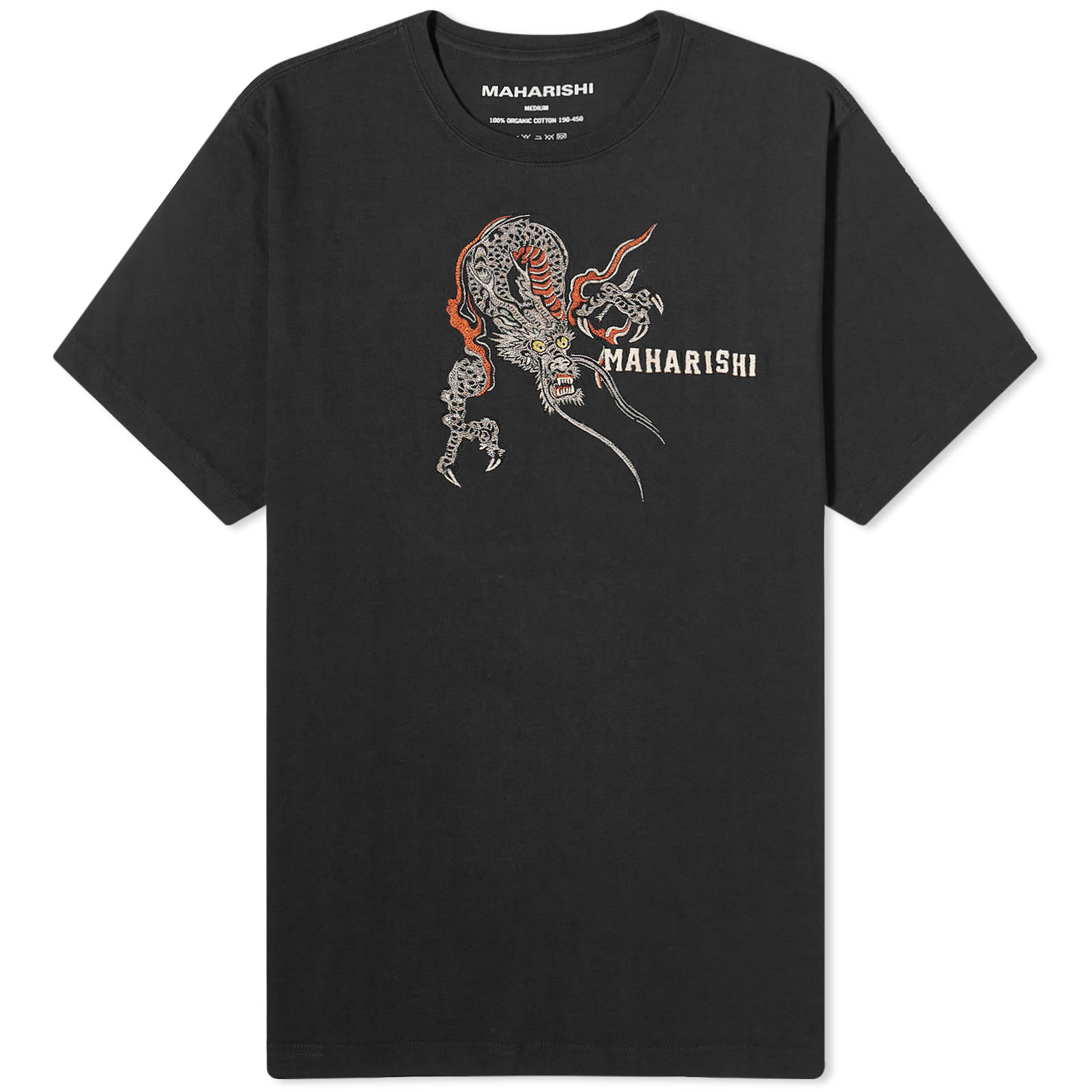 Футболка Maharishi Embroided Sue-Rye Dragon, черный maharishi samurai vs dragon