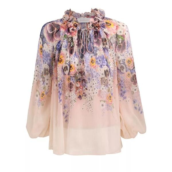 

Футболка tama flower collar bluse pppr Zimmermann, мультиколор