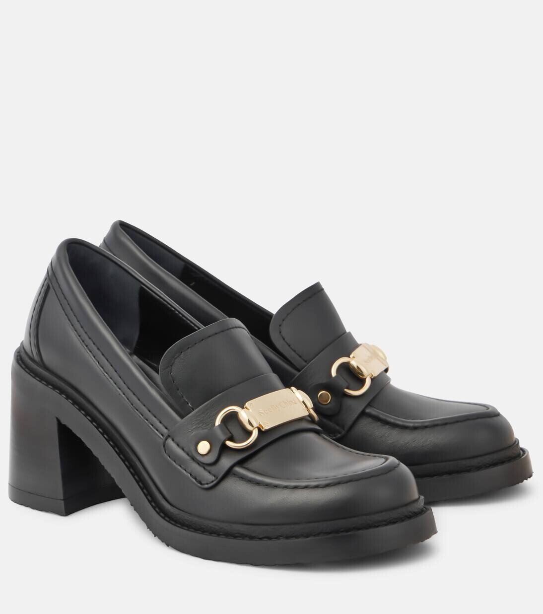 

Туфли-лоферы Signature 75 из кожи See By Chloé, черный