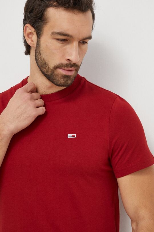 

Хлопковая футболка Tommy Jeans, бордовый, Красный