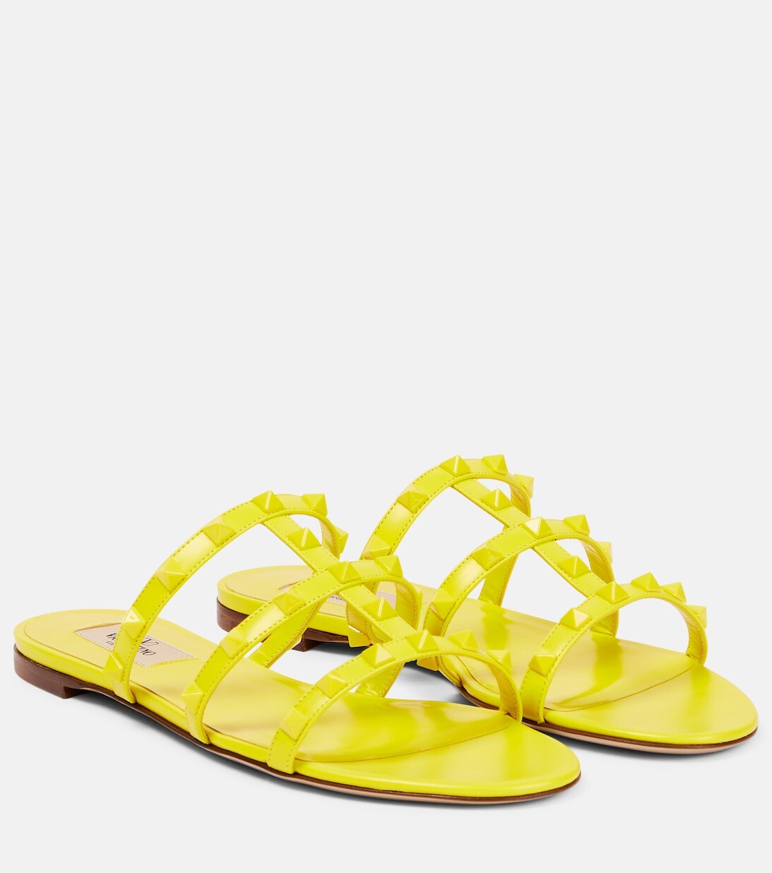 

Кожаные шлепанцы Rockstud Valentino Garavani, желтый