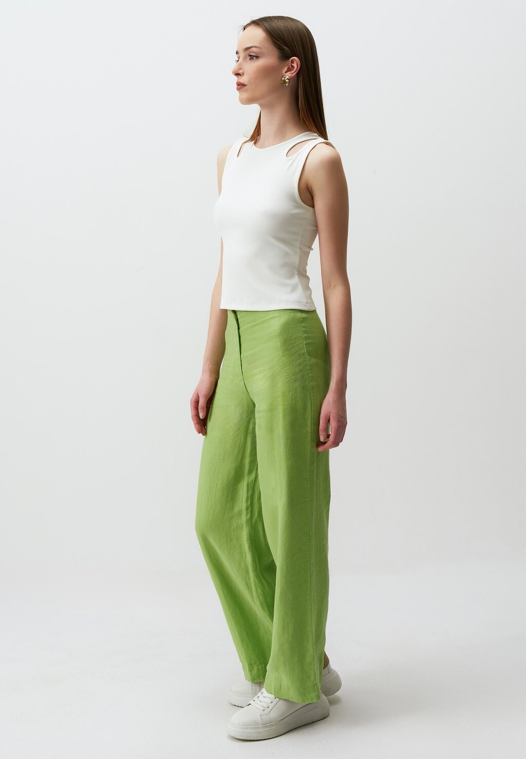 

Тканевые брюки HIGH WAIST STRAIGHT Jimmy Key, зеленый