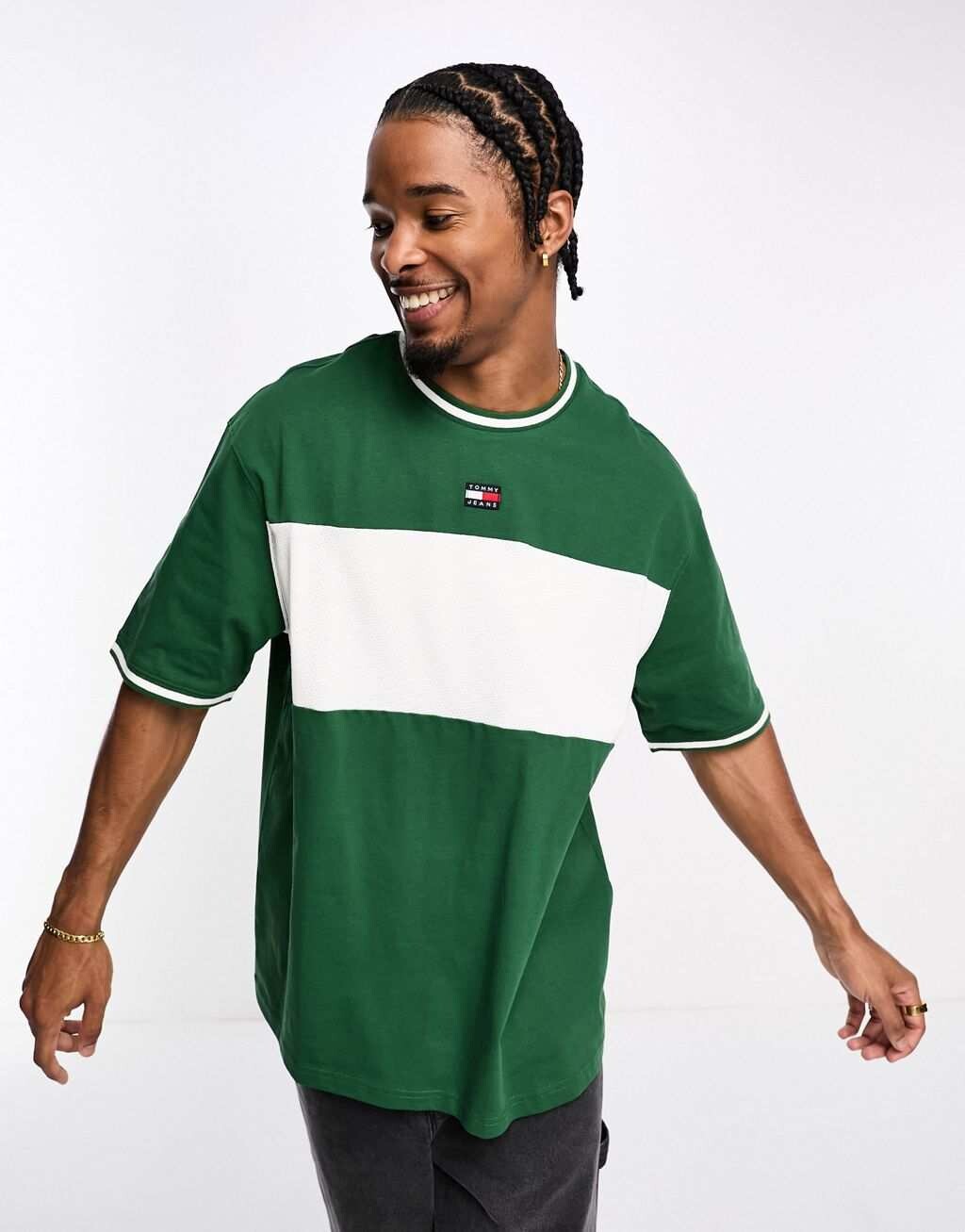 

Зеленый сетчатый топ с логотипом Tommy Jeans Skate XS