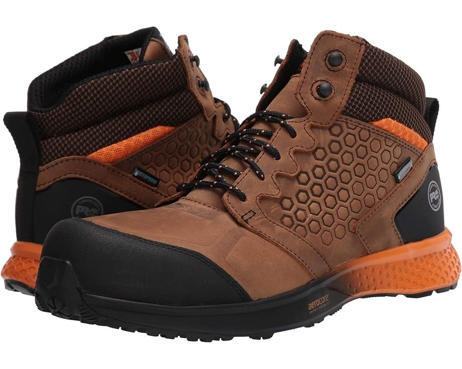 

Ботинки Timberland PRO Reaxion Mid Composite Safety Toe Waterproof, цвет Brown/Orange