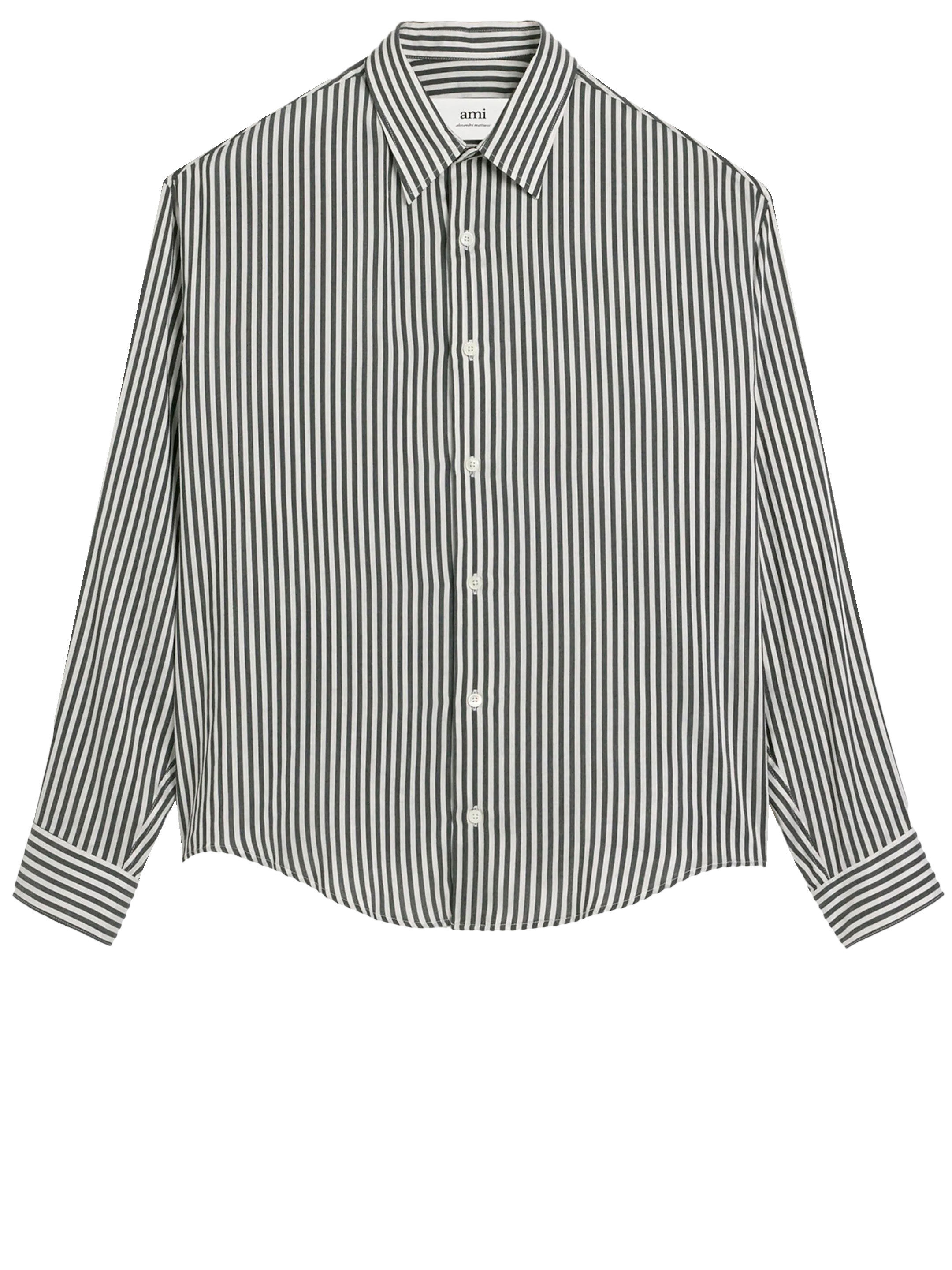Рубашка Ami Paris Striped, белый рубашка в полоску из вискозы wayne s синий