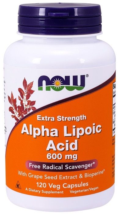 Now Foods Alpha Lipoic Acid with Grape Seed Extract & Bioperine 600 mg препарат поддерживающий нервную систему, 120 шт.