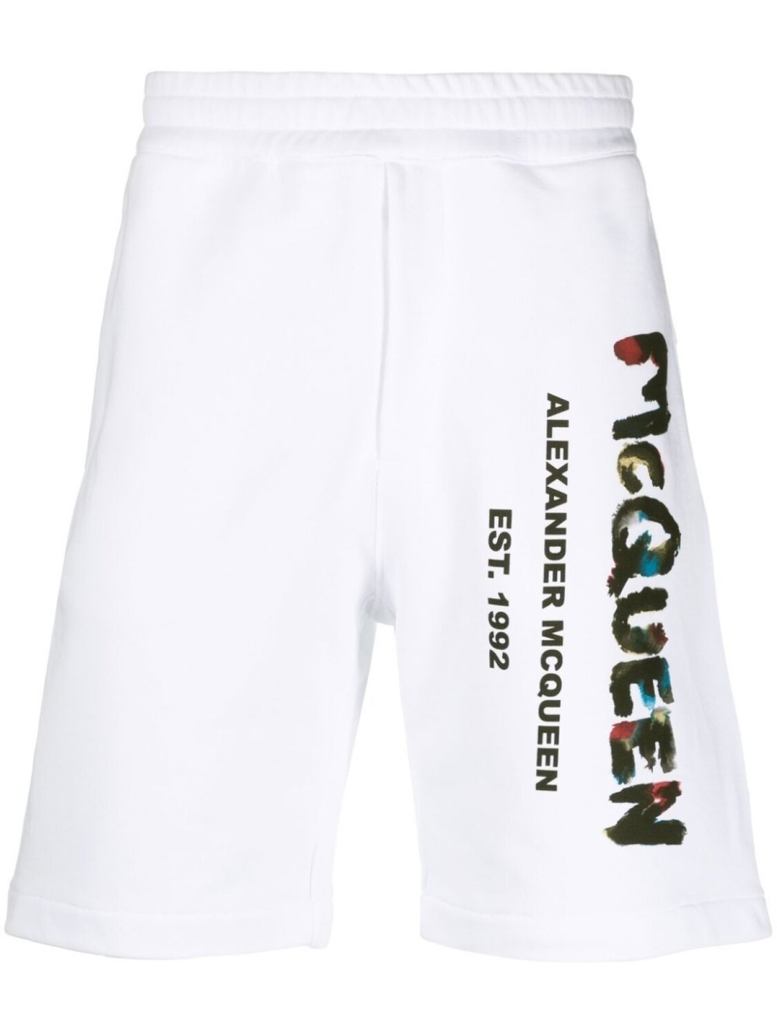 

Alexander McQueen спортивные шорты с принтом Graffiti, белый