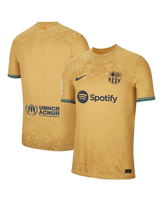 

Мужская желтая выездная футболка Барселоны 2022/23 Authentic Blank Nike, желтый
