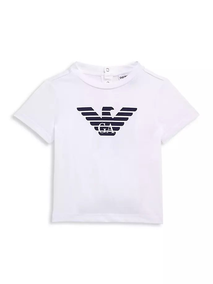 

Футболка с логотипом для маленьких мальчиков Emporio Armani, цвет whteagle