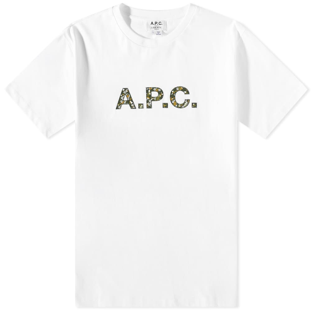 

A.P.C. Футболка с камуфляжным логотипом из коллаборации с Liberty, белый