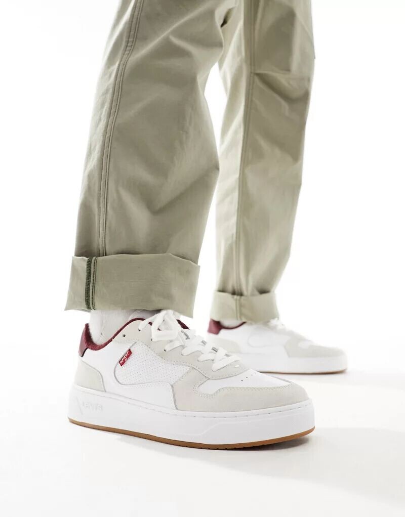 

Кремовые кроссовки из кожи и замши Levi's Glide с логотипом
