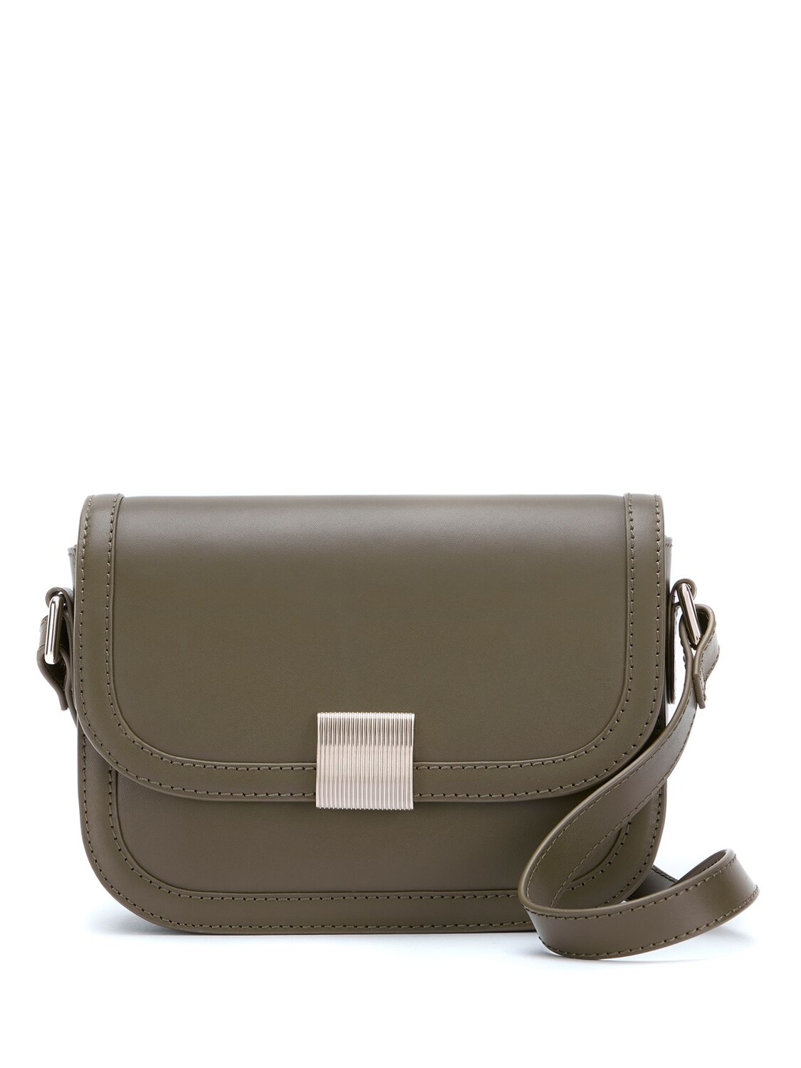 

Кожаная сумка через плечо Boxy Mint Velvet, хаки