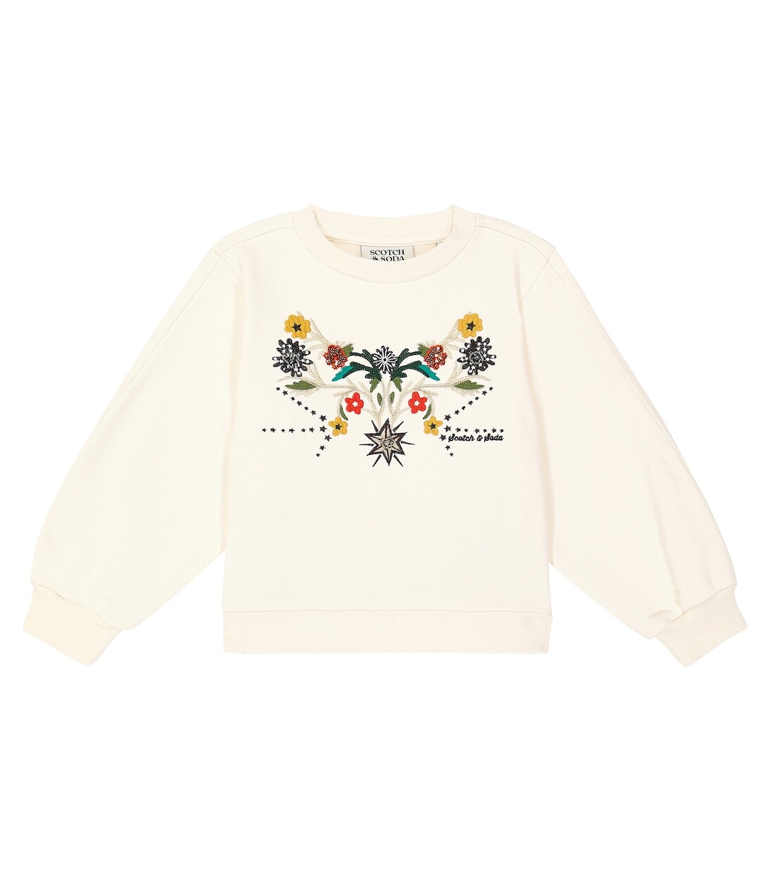 

Толстовка из смесового хлопка с вышивкой Scotch & Soda Kids, белый