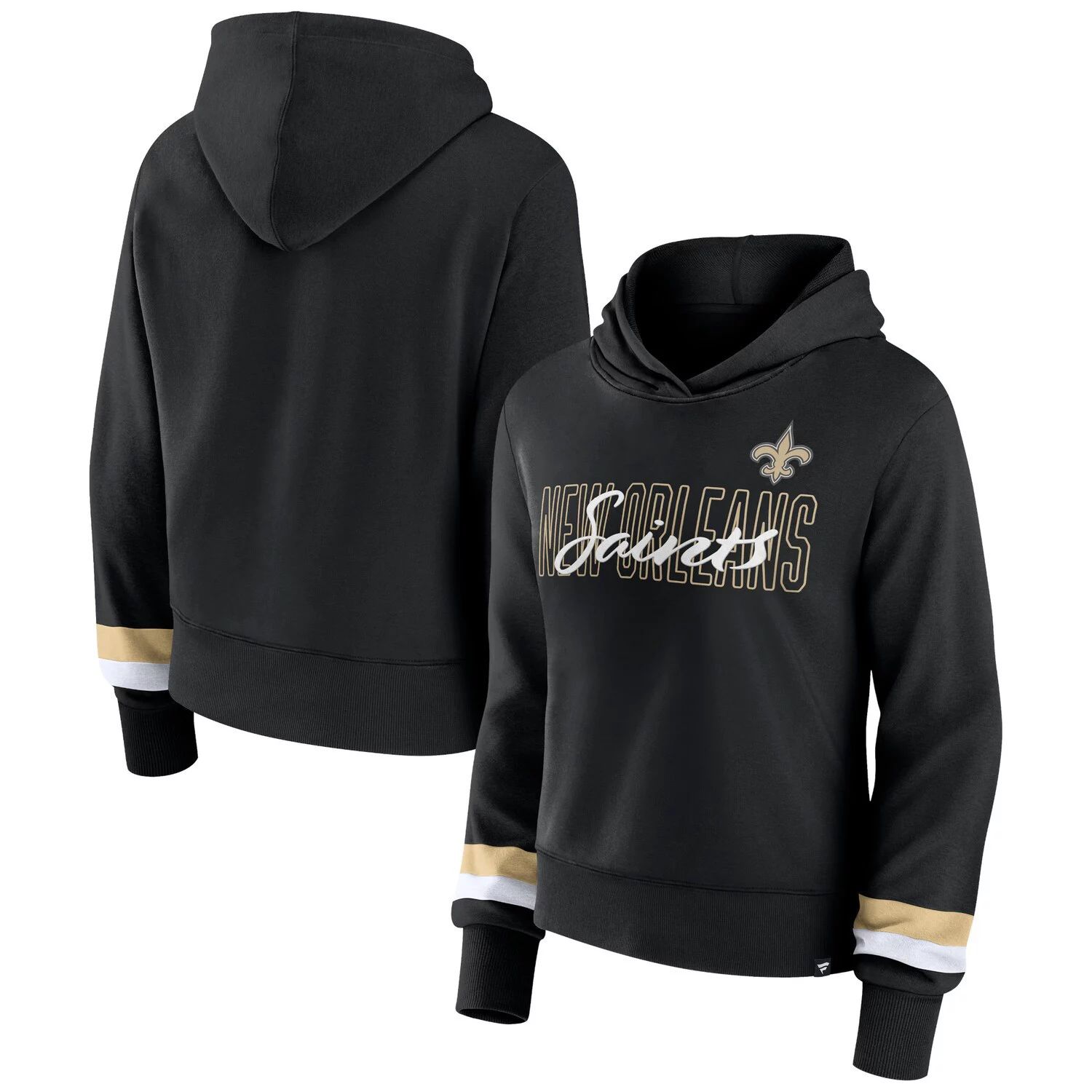 цена Женский черный пуловер с капюшоном Fanatics New Orleans Saints Fanatics