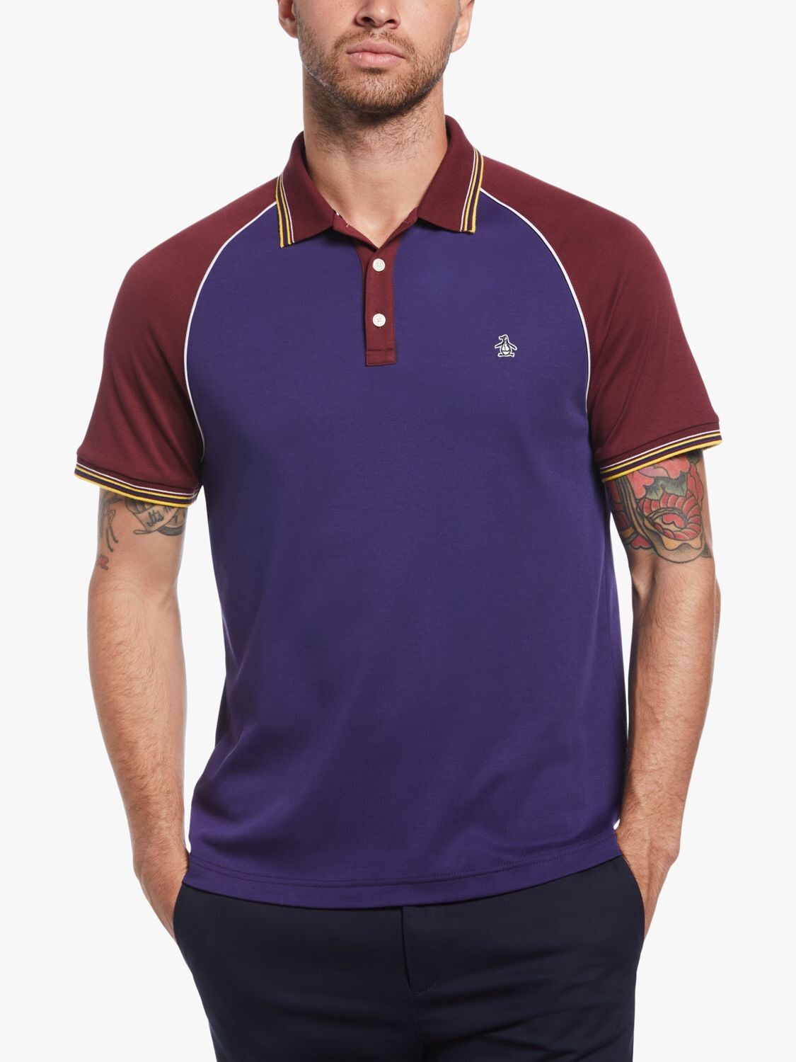 

Рубашка-поло с рукавами реглан Original Penguin Color Block, родонит