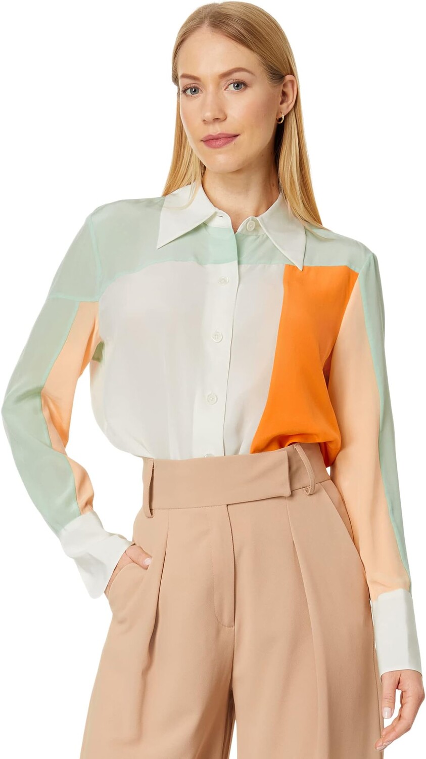 

Блузка Quinne в стиле колор-блок EQUIPMENT, цвет Nature/White/Combo