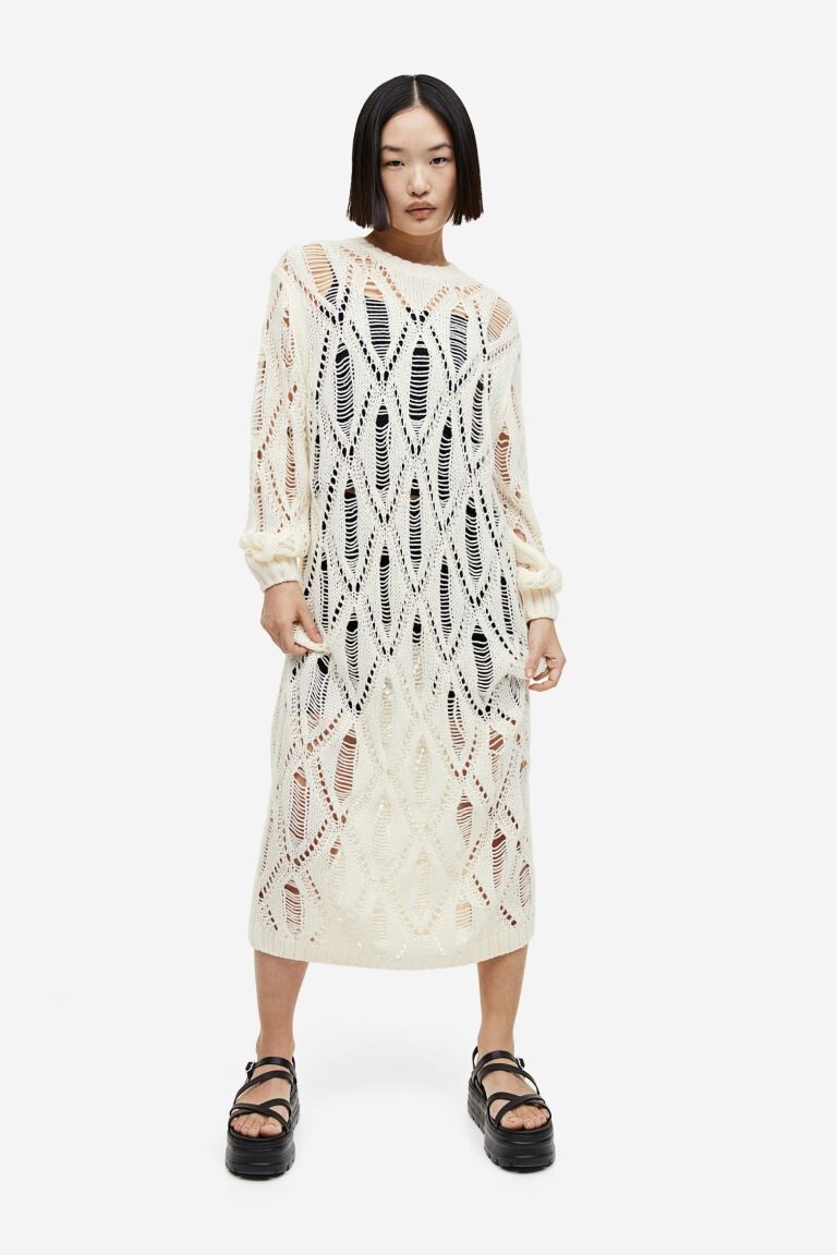 

Трикотажное платье с узором «лесенка» H&M