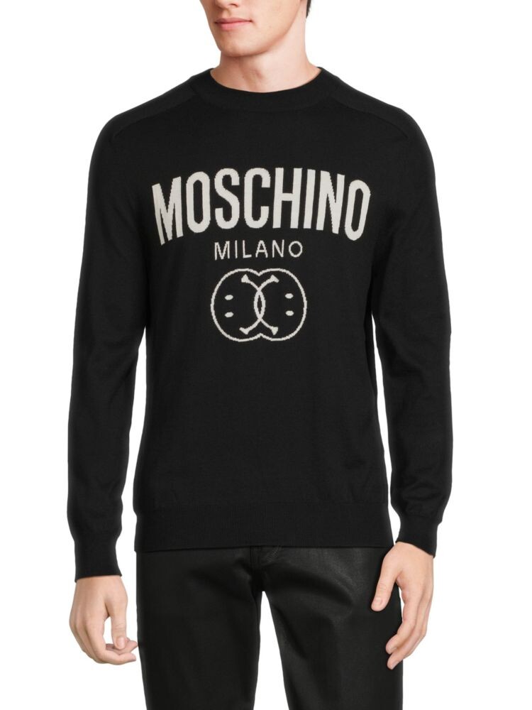 

Свитер из кашемира с логотипом Moschino Couture!, черный