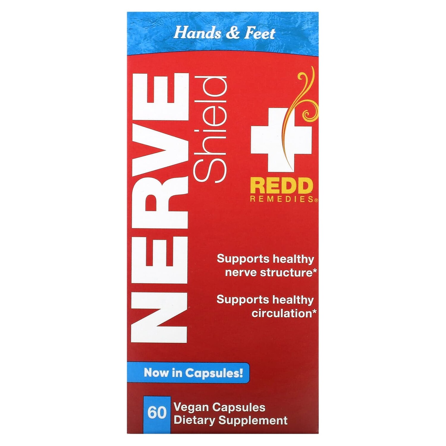 

Nerve Shield, для рук и ступней, 60 веганских капсул, Redd Remedies
