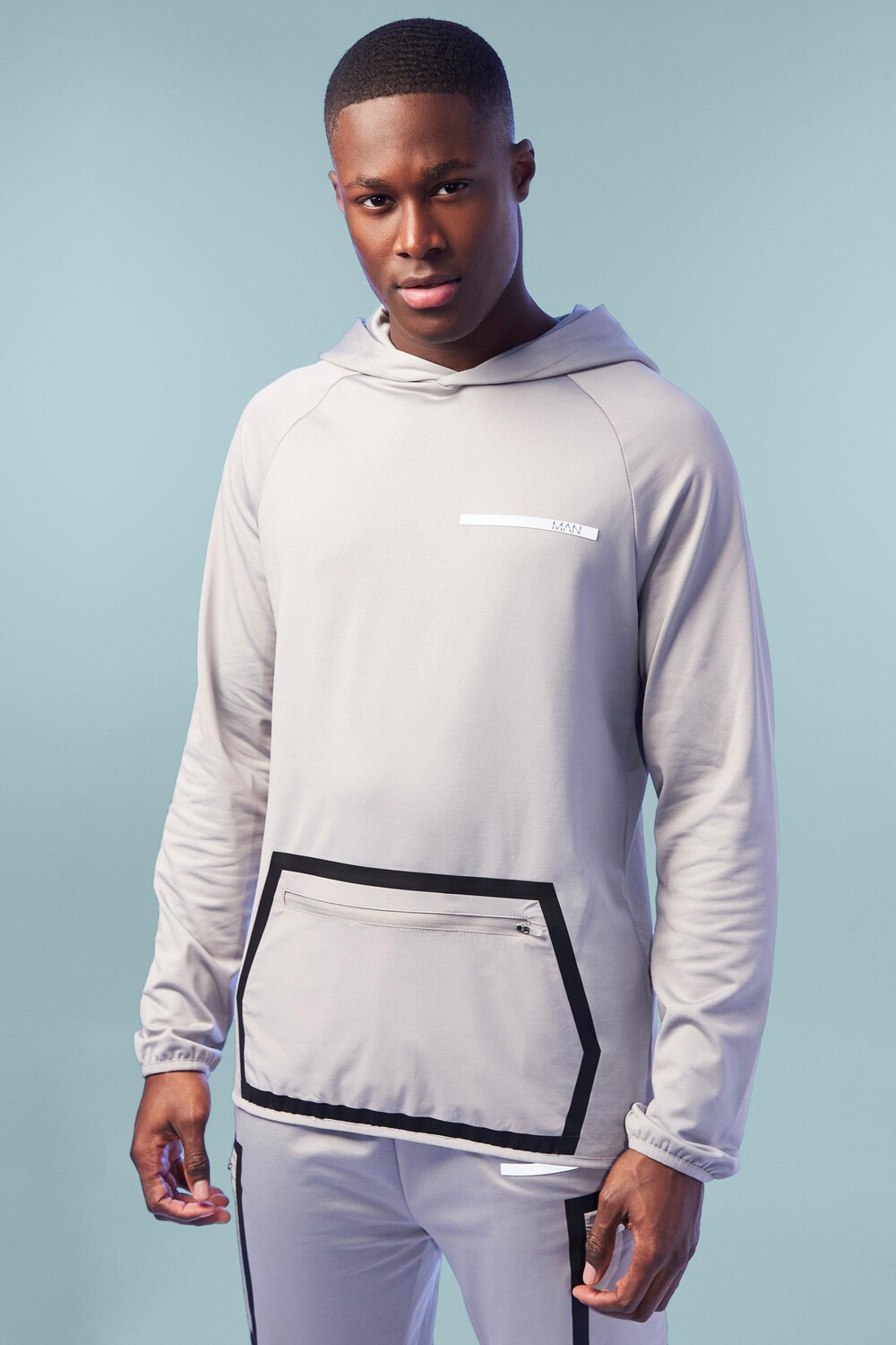 

Мужская худи active performance Boohoo, серый