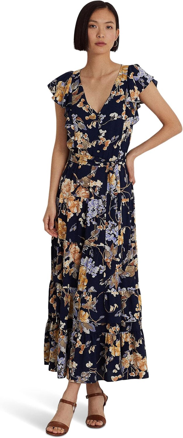 

Платье из крепа с цветочным принтом LAUREN Ralph Lauren, цвет Navy Multi