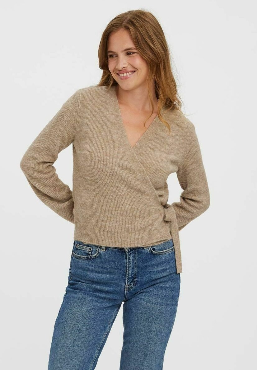 

Кардиган Vero Moda Vmrubellefile Wrap Cardigan, серебристая норка, Коричневый