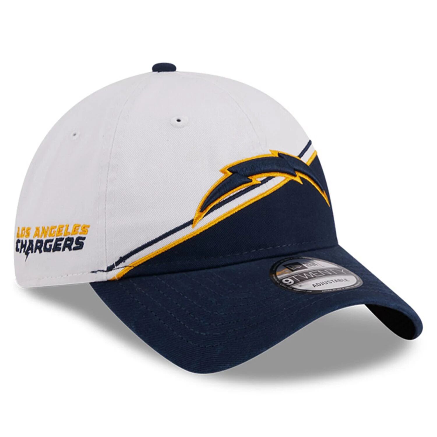 

Мужская регулируемая кепка New Era белый/темно-синий Los Angeles Chargers 2023 Sideline 9TWENTY